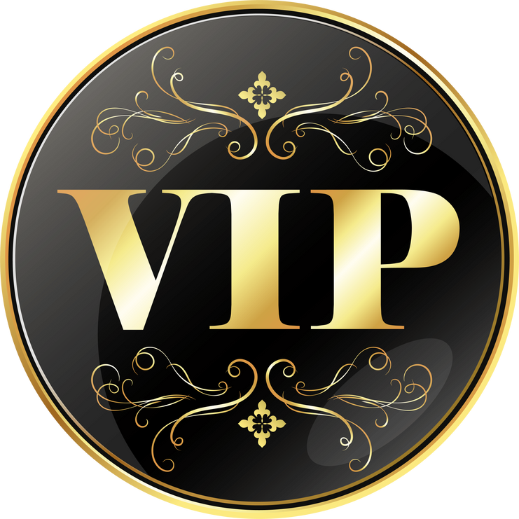Round badge vip design with crown and elegant pattern