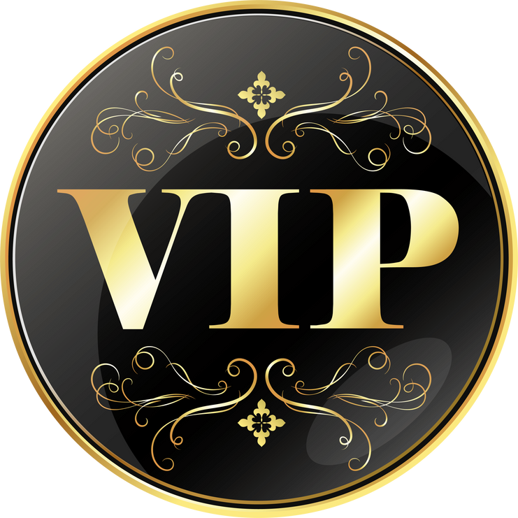 Round badge vip design with crown and elegant pattern